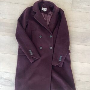 Frank and Oak Merlot Wool-Blend Coat – Size M